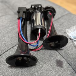 600DB 12V Car Air Horn Kit, Waterproof Double Train Horn with Compressor, Super Loud Automotive Replacement Horn,