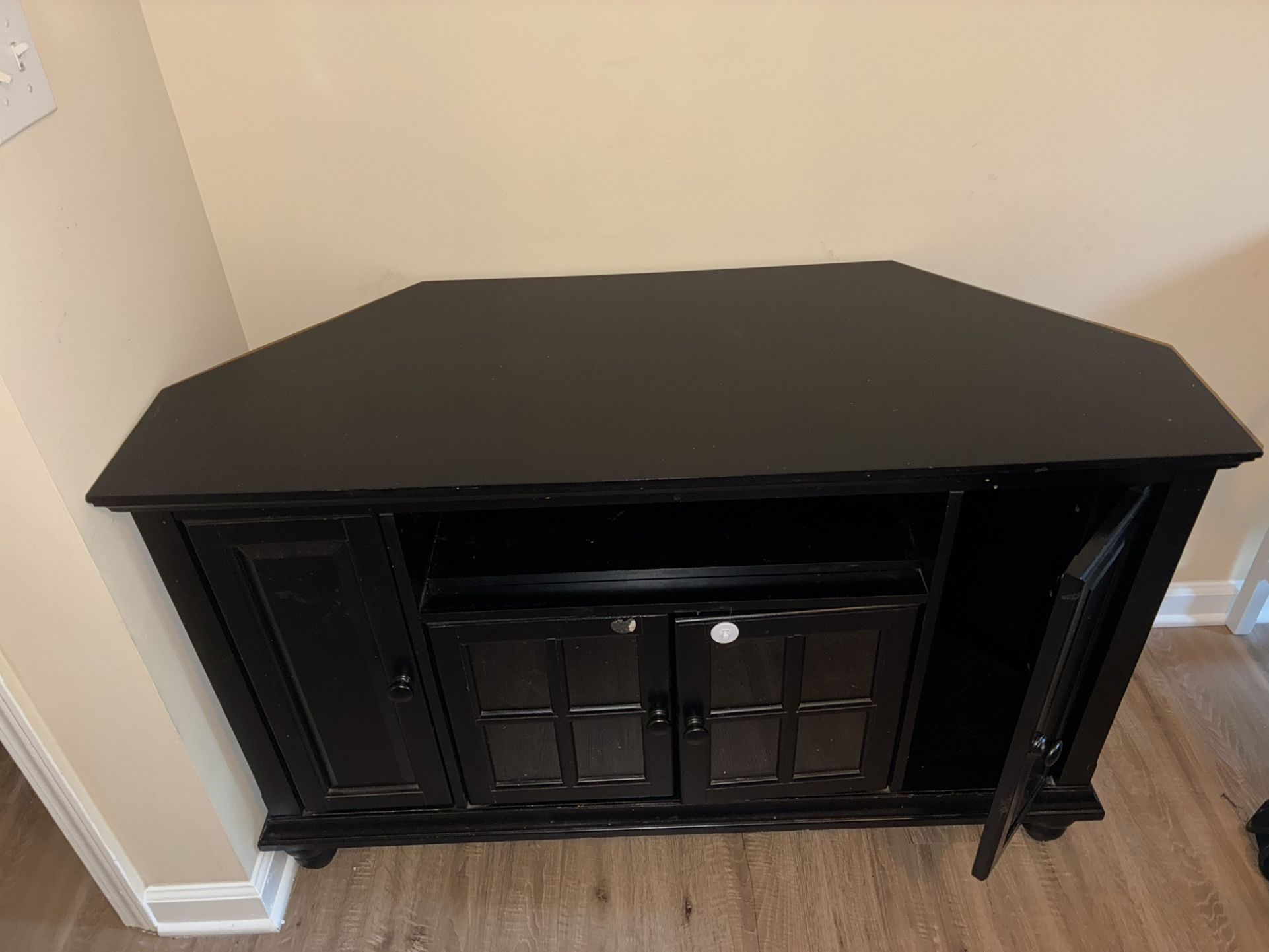 Black Wood TV Stand – $30 OBO (Or Best Offer)