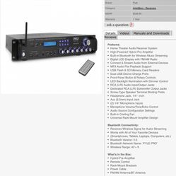 Pyle Bluetooth Hybrid Amplifier Receiver -