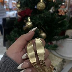 Esclava De Placa Con Slabon Petatillo En 14k