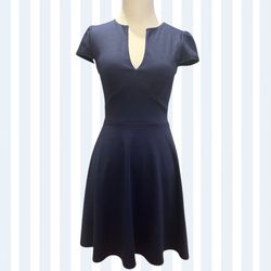 NWOT Tea n Rose Midnight Blue Jersey Fit & Flare Dress, Size S, MSRP $52