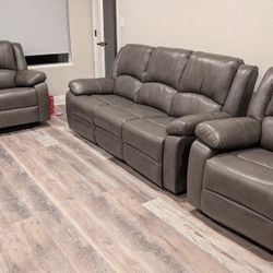New 3 Piece Recliner Couch, Loveseat And Chair! Includes Free Delivery 🚚!