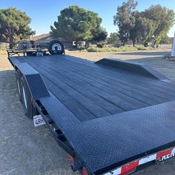24Ft SuperWide Car Hauler Trailer with winch, straps, ramps, spare