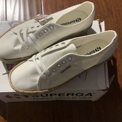 Superga 2790 Cotropew Platform Espadrille White W10 M8.5 New Imperfect
