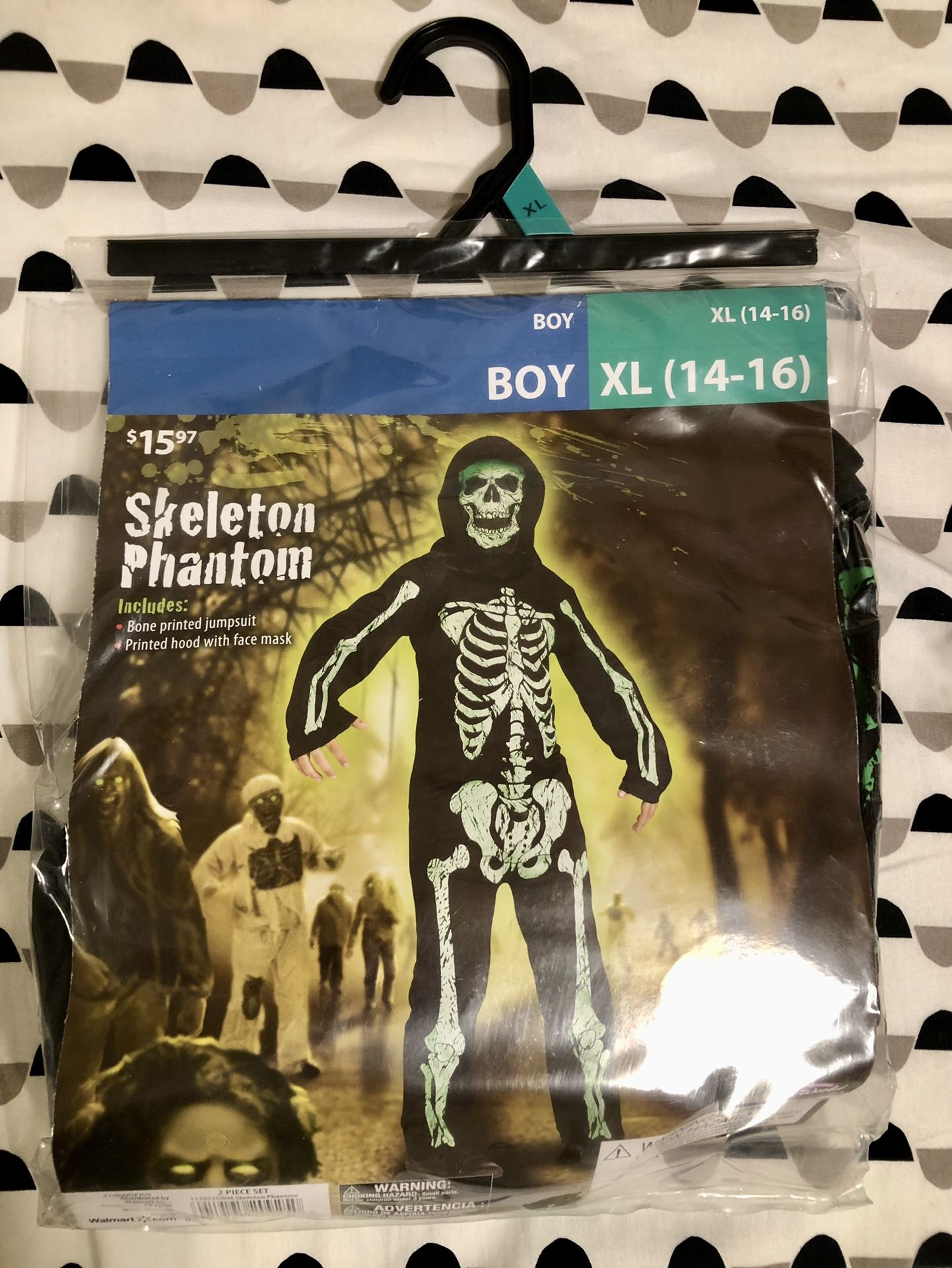 Boys skeleton phantom costume