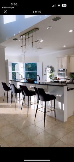Valvet barstools set of 3