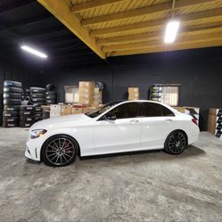 19 INCH NEW WHEELS AMG STYLE STAGGERED FOR MERCEDES BENZ C300 E350 E300 C350E C250 WITH NEW TIRES !!