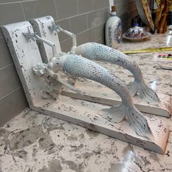 Wood  mermaid sconces