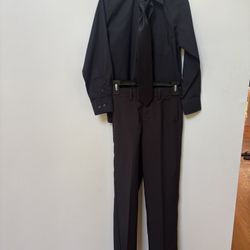 School Band Black Uniform (Shirt, Pants & Tie) Formal Fashions 12-14 years old 