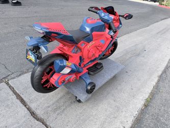 New 6V Spider-Man Motorcycle Age 3+ Open Box Unassembled
