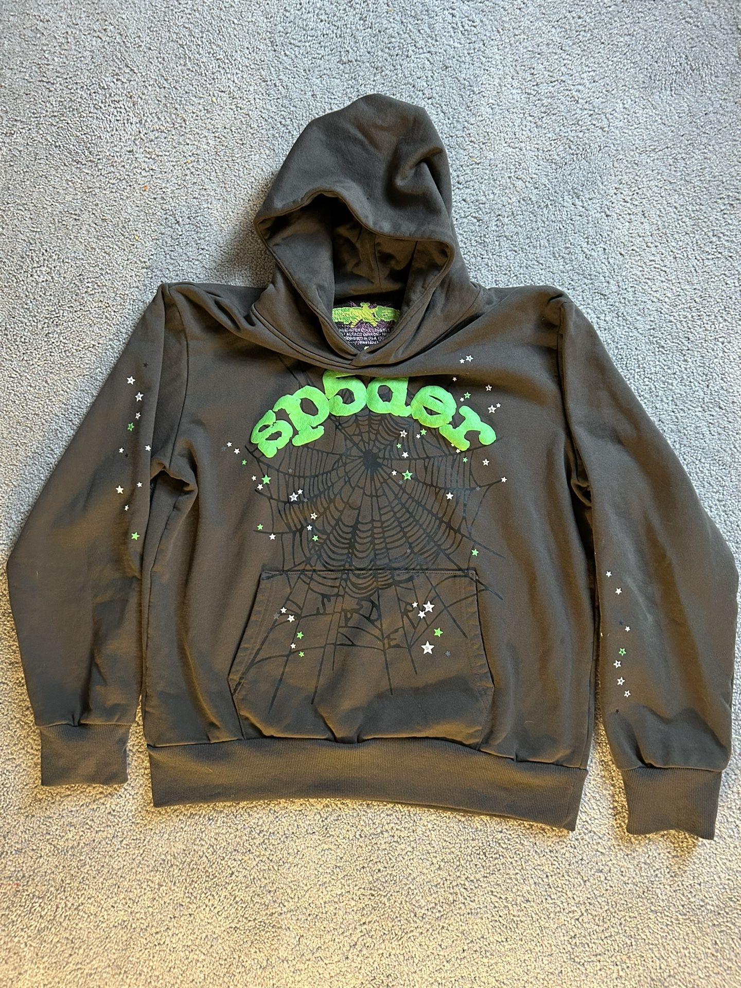 Wait web slate grey sp5der hoodie
