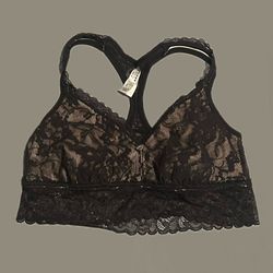 DKNY black bra with charm