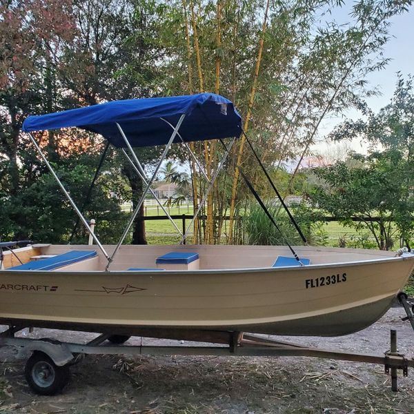 14.6ft 15hp Electric Start Aluminum Boat w/bimini top for Sale in