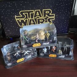 Star Wars Set Of 3 Playset Disney Store Return Of Jedi / New Hope/Empire Strikes