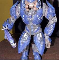 Halo Reach blue Elite Minor act.  fig./plasma rifle good condition by Mcfarlane