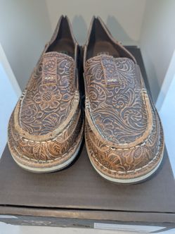 Ariat Tooled Leather Slip-On Loafers