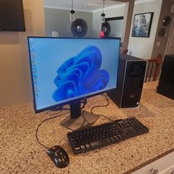 Complete Dell I5 7th Generation Windows 11 Pro Computer System 24 Inch LCD SSD Hard Drive Etc
