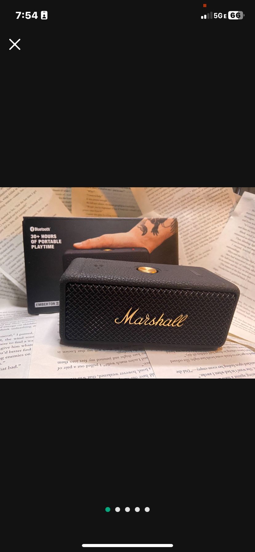 Marshall Cordless Bluetooth Speaker