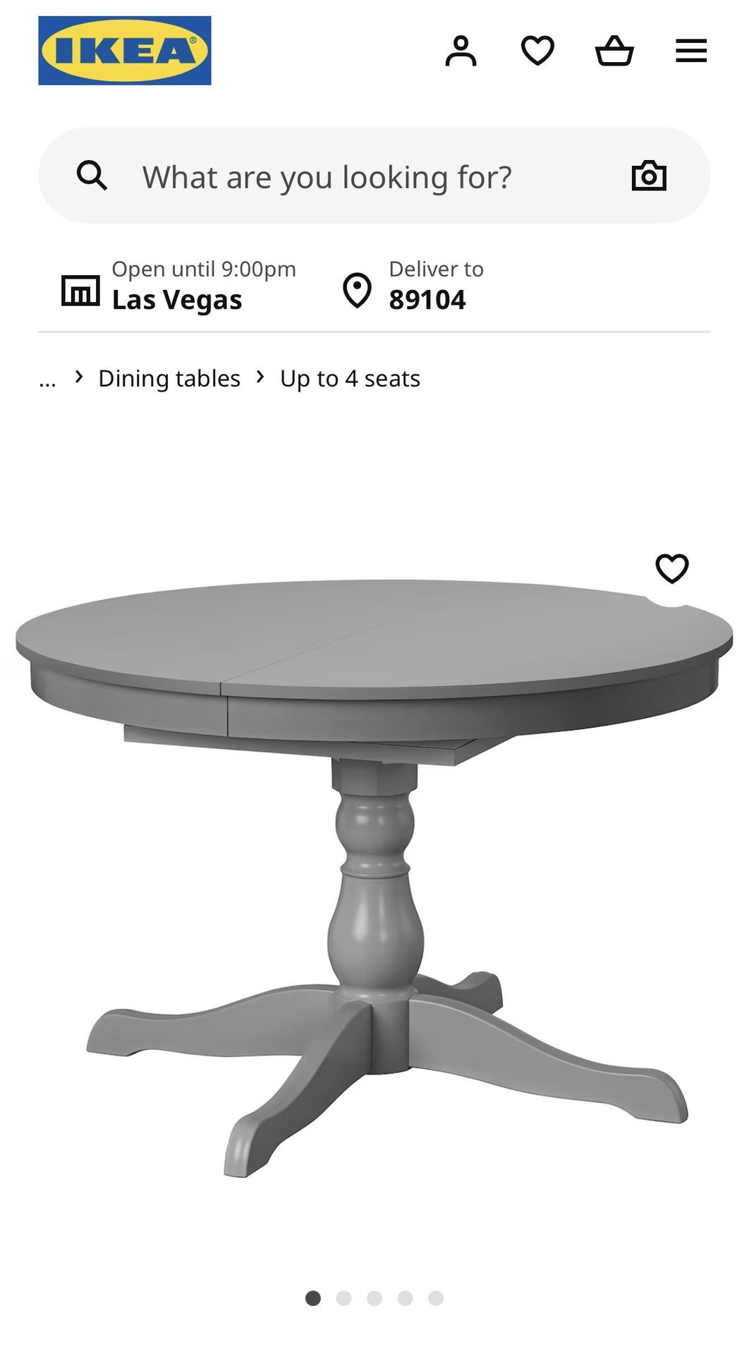 IKEA extendable grey kitchen table w/ pedestal base
