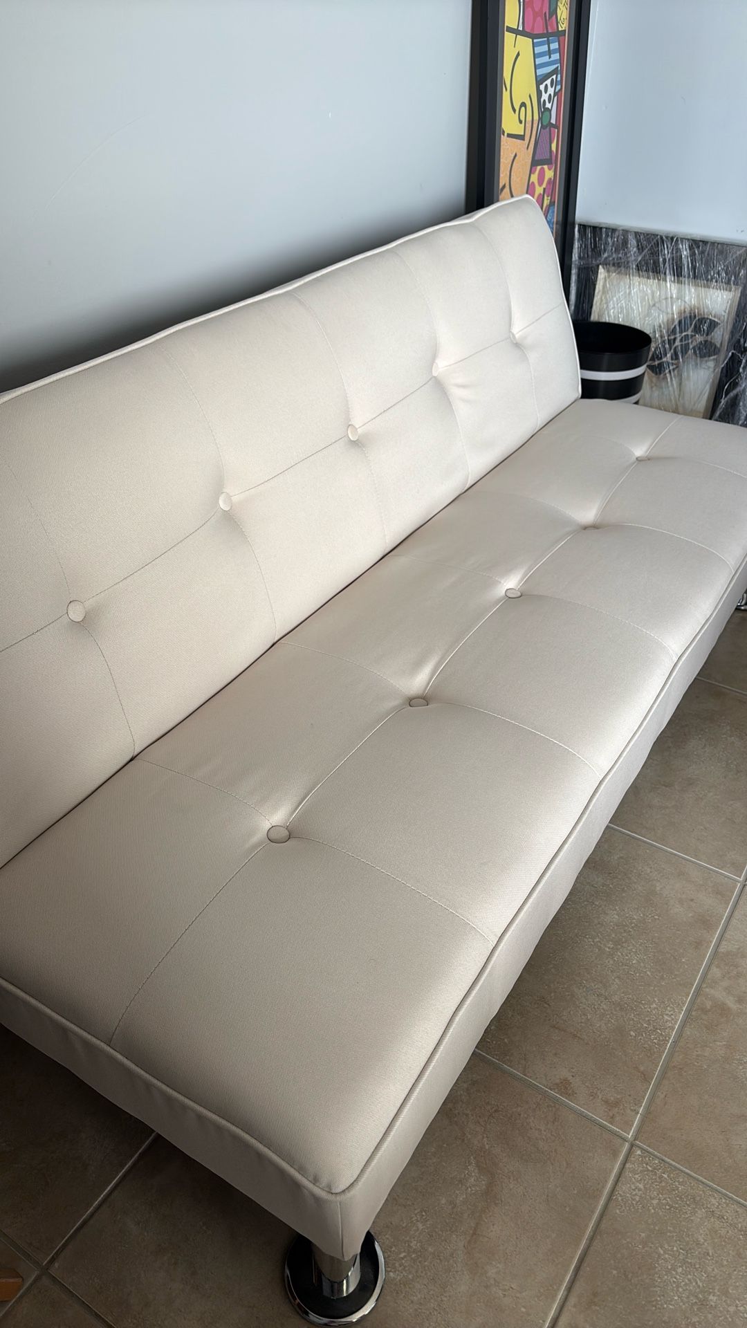 Beige Fabric Sofa Bed