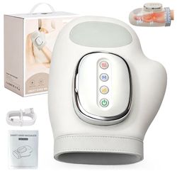 Cordless Hand Massager with Heat and Compression 3 Massage Modes, 5 Intensities, 3 Heat Levels for Daily Hand Relaxation, Portable Electric Handheld W