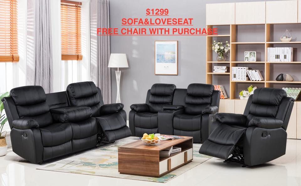 Sofa and love seat + free chair with purchase