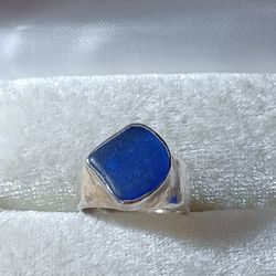 Vintage Sterling Silver Seaglass Ring Women's Size 6