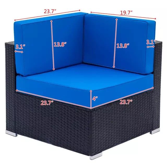 Blue Cushion Patio Sofa
