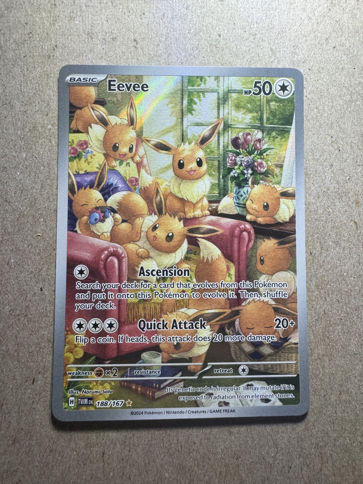 Eevee 188/167 Illustration Rare Pokemon TCG Twilight Masquerade