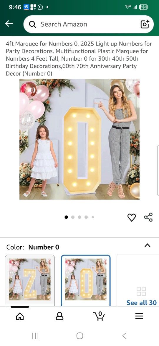 4ft Marquee for Numbers 0, 2025 Light up Numbers for Party Decorations, Multifunctional Plastic Marquee for Numbers 4 Feet Tall, Number 0 for 30th 40t