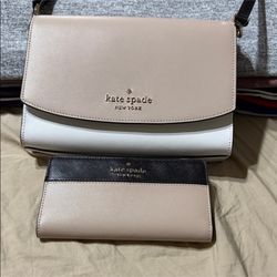 Kate spade pink and black cross body bag