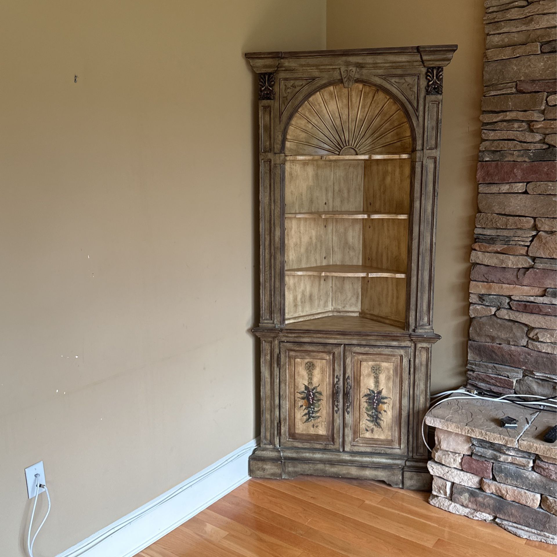 Reduced 2 French Country Corner Cabinets