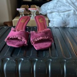 Burgundy Ruffled Heels 