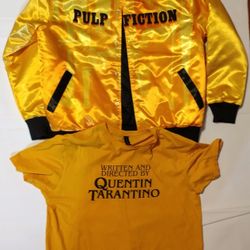 Pulp Fiction Satin Bomber Jacket XL Yellow