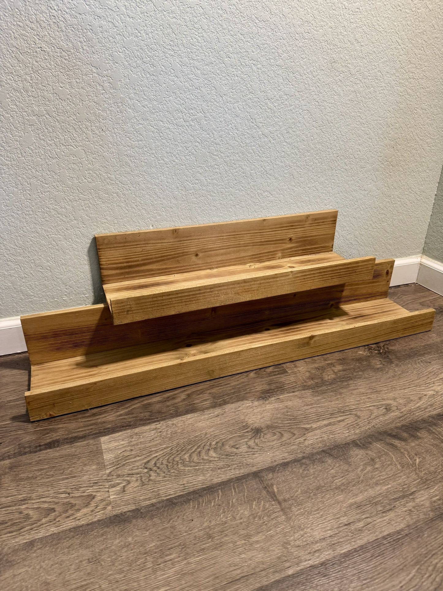 Rustic Wood Wall Shelves – Set of 2
