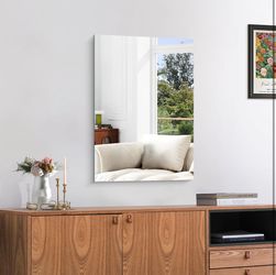 New 16” X 24” Frameless Mirror For Bathroom Over The Sink Or Decoration 