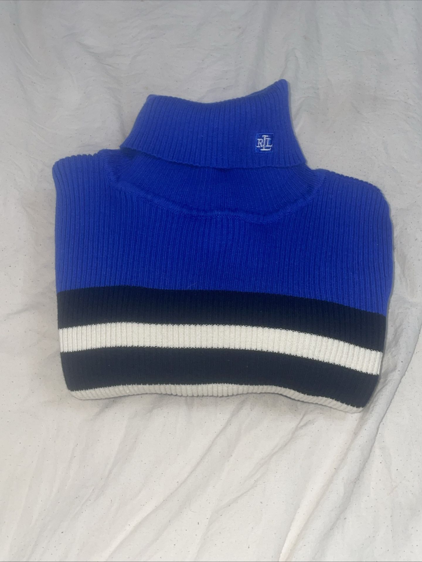 Lauren Ralph Lauren Women's Turtleneck Sweater Size S Blue/white & Black 
