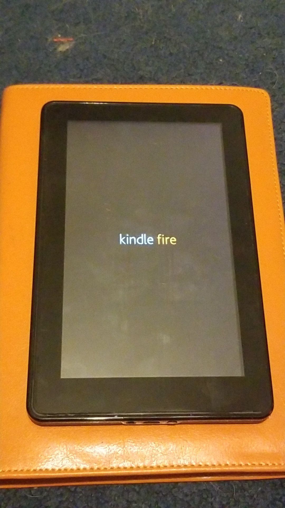 Black Kindle Fire With Leather Case