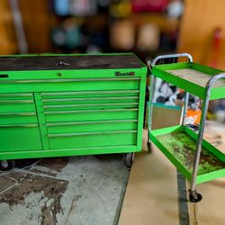 Snap-on Toolbox 55" Classic 78 Extreme Green with Matching Cart and Tools