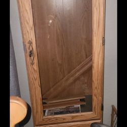 Glass And Wood Curio Cabinet With Shelfs