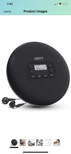 Portable CD Player, Personal Compact CD Player with LCD Display, Anti-Skip/Anti-Shock, Walkman Small Music CD Player with Headphones USB Cable for Ca