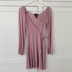 Forever 21 Pink Blush Wrap Long Sleeve Dress
