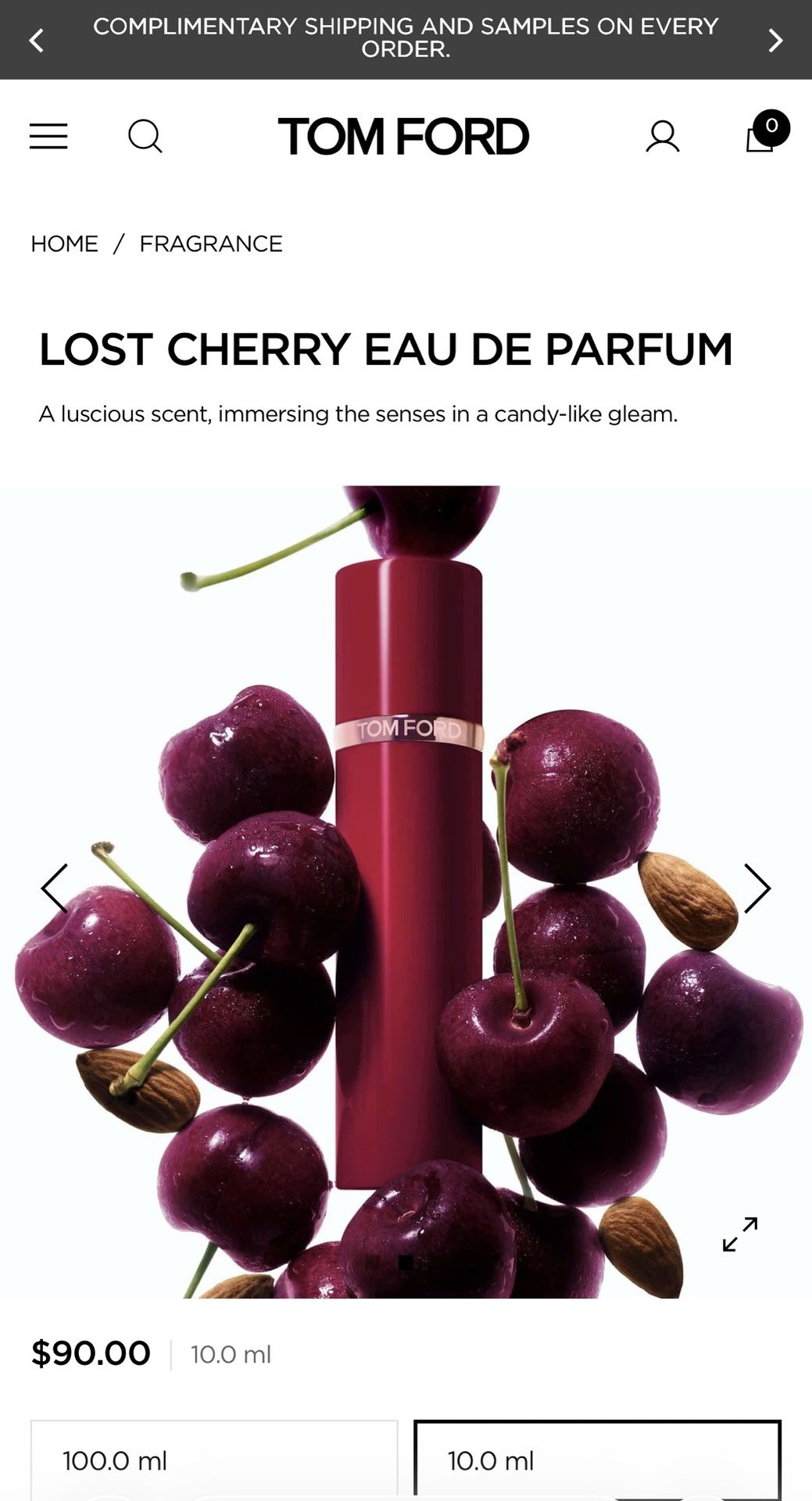 Tom Ford Lost Cherry eau de parfum 10ml (Authentic)