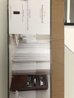 Brand new in the box 5 shelf bookcase with doors