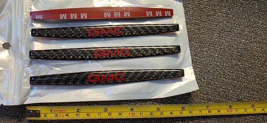 GMC adhesive back carbon fiber decal badges. Other items sold separately SHIPPING AVAILABLE