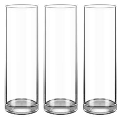 Glass Cylinder Vase 12 Inch High,Keketin Clear Glass Vases 3 Pack,Flower Vase for Table Centerpieces,Decor,Wedding Favors(4" W x 12" H)