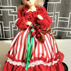 Brinn's Vintage Musical Christmas Porcelain Doll "Joy to the World" 