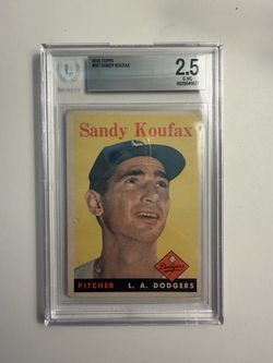 Sandy Koufax 1958 vintage rare baseball card graded