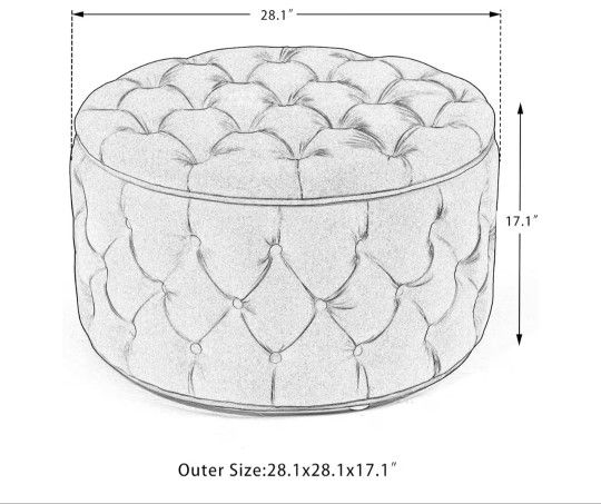 Round Storage Ottoman