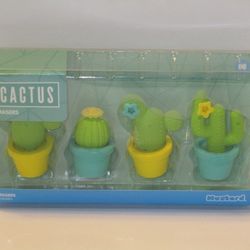 Mustard Green & Yellow Cactus Set of 4 Erasers
